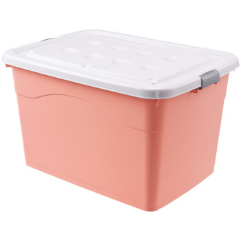 楚戎 塑料收纳箱加厚储物箱粉色120L（长56.5*宽 41.5*高33cm）4轮子