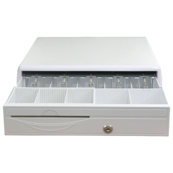 爱宝（Aibao）AB-580 钱箱 收银箱 五格三档收款箱 通用抽屉式收款机收银钱盒 白色