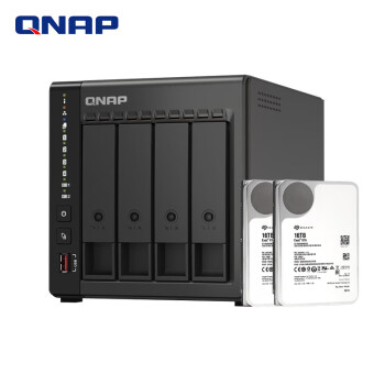 威联通（QNAP）TS-464C2 四核心处理器nas网络存储服务器内置双M.2插槽（含硬盘16T*2）