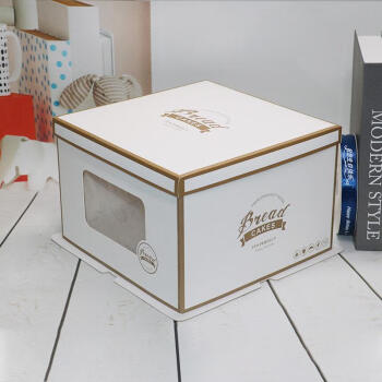莱羽炫蛋糕盒生日蛋糕盒包装盒烘焙纸盒方形  白金年华16寸(45*45*25cm)