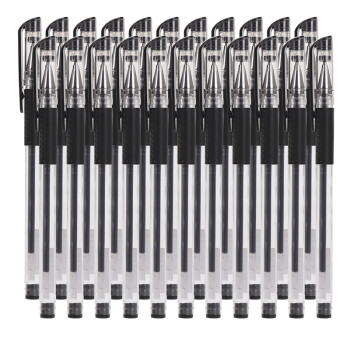 坚城  中性笔0.5MM黑色水性笔批发办公文具碳素笔签字笔圆珠笔水笔 50支黑笔