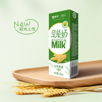 蒙牛原麦早餐奶全脂牛奶200ml×24盒 专为早餐研制 燕麦醇香 吴磊同款