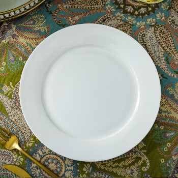 陶相惠 骨瓷餐具摆台米饭碗盘 纯白10寸平盘 家用散件 任意组合搭配 碗盘碟套装