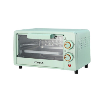 康佳（KONKA）KDKX-1212B-R家用12L迷你电烤箱 多功能上下控温双层烤位无需预热烘焙面包 KDKX-1212B-R薄荷绿