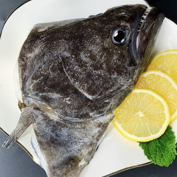 新鲜特大碟鱼头比目鱼鸦片鱼头冷冻偏口鱼深海超大鱼头水产15斤一只装