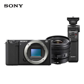 索尼（SONY）ZV-E10+SELP1020G 广角镜头+多功能手柄 半画幅微单相机 美肤拍照 颜值机身 精准对焦 黑色