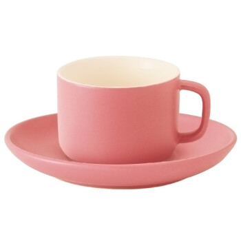 合羽翕简约咖啡杯碟套装HYX-DSKFBD001（粉色） ins咖啡杯早餐杯