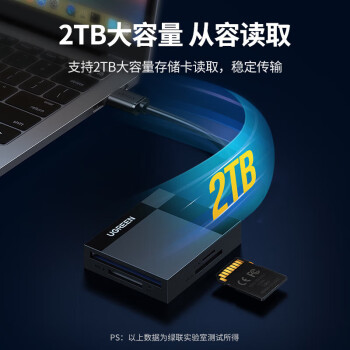 绿联（UGREEN）CR125 多功能合一读卡器USB3.0高速 支持SD/TF/CF/MS型相机行车记录仪内存卡 多卡单读 1米 30231