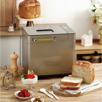Donlim东菱 面包机 全自动和面机 家用揉面机 可预约智能投撒果料烤面包机DL-TM018