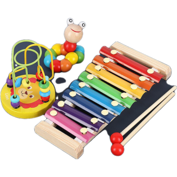 儿童玩具八音手敲琴小木琴男女孩启蒙音乐乐器玩具生日礼物手敲琴三