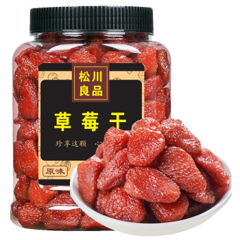 松川良品 草莓干 蜜饯果干特产果脯 办公室休闲零食品铺子 450g 罐装