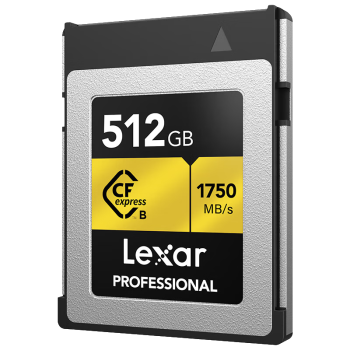 雷克沙（Lexar）512GB CFexpress Type B存储卡 读1750MB/s 富士佳能尼康原厂推荐 8K录制 cfe内存卡（GOLD）