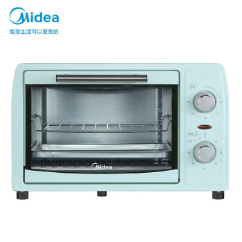 美的（Midea） 家用小烤箱 12L 上下石英管均匀烘焙 多功能迷你烤箱 PT12B0 淡雅绿 （台）