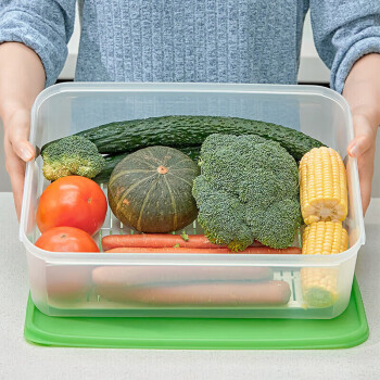 特百惠（Tupperware）果菜篮9.4L冰箱食品级保鲜盒带滤隔 蔬菜水果密封收纳盒