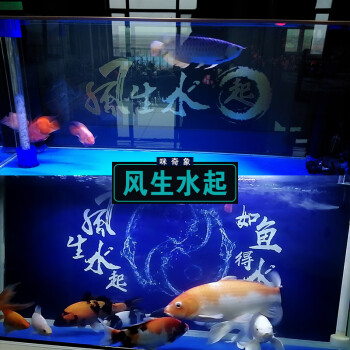 鱼缸背景贴纸3d立体高清图鱼缸壁纸背景5d水族箱壁画风生水起造景 150