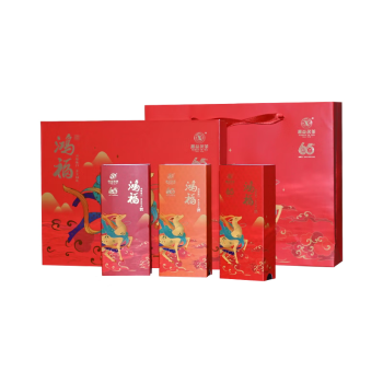 湘益茶叶 安化黑茶金花茯砖茶鸿福468g（156g*3盒）礼盒装