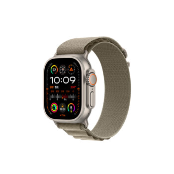 Apple Watch Ultra2 GPS + 蜂窝款49毫米钛金属表壳橄榄色回环式表带中号eSIM手表MRFJ3CH/A【企业客户专享】