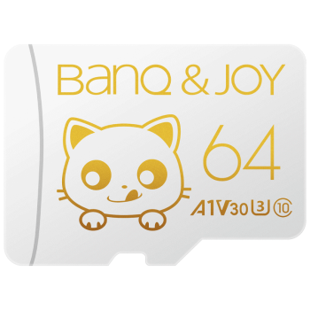 banq&JOY金卡 64GB TF（MicroSD）存储卡 U3 V30 C10 A1 4K 手机平板游戏机行车记录仪&监控摄像头高速内存卡
