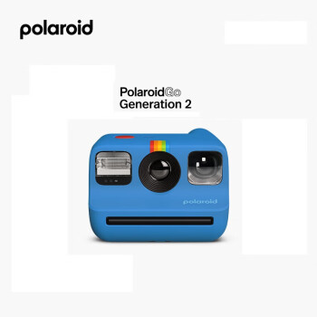 Polaroid 宝丽来 Go Gen2 一次成像袖珍型拍立得 小型mini便携复古胶片相机 蓝色+白框彩色相纸32张