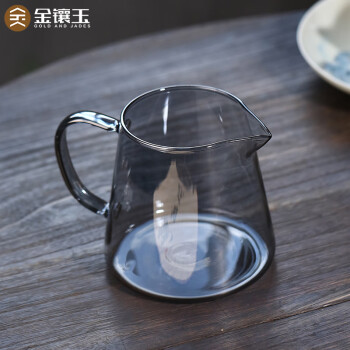 金镶玉 公道杯 分茶器茶海耐热玻璃 茶具配件 灰色款玻璃公道杯