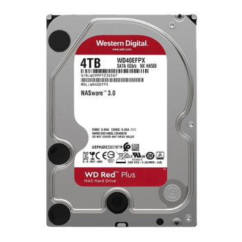 西部数据 NAS硬盘 WD Red Plus 西数红盘Plus 4TB CMR 5400转 256MB SATA 网络存储 私有云常备(WD40EFPX)