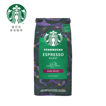星巴克（Starbucks）深度烘焙咖啡豆浓缩烘焙黑咖啡200g可做20杯 乌拉圭进口咖啡豆