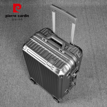 皮尔卡丹铝框行李箱男轻音万向轮密码箱旅行拉杆箱出差皮箱24英寸箱子