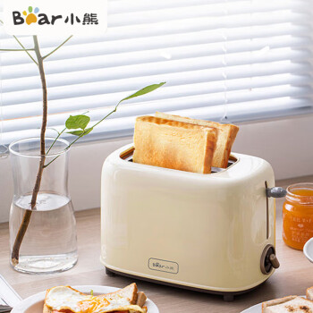 小熊 家用多功能面包机多士炉早餐烤吐司机 烤面包片2片轻食机 6档烘烤带防尘盖DSL-C02K8