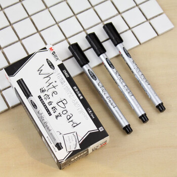 晨光(M&G) 迷你白板笔 单头可擦性白板笔 12支/盒 黑色 AWM25602AHY