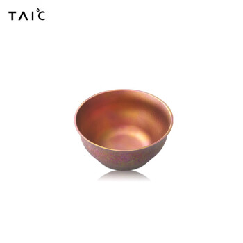 太可（TAIC）纯钛玲珑杯茶具会客现代简易品茶杯小杯子50ml枫叶红TLLB-T050