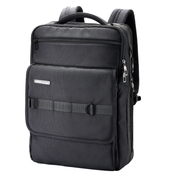 乐上（LEXON）双肩包男14英寸笔记本电脑包商务双层大容量背包旅行包书包黑色