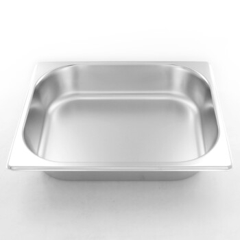 信基高格 1/2不锈钢份数盆325x265x65mm 食堂储物盆方菜盘(不含盖) 5个/件