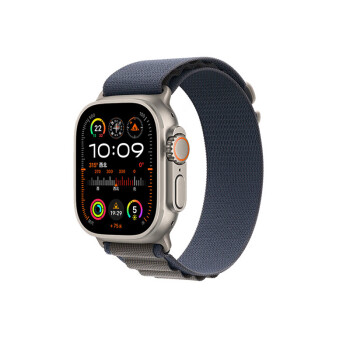  Apple Watch Ultra2 智能手表GPS + 蜂窝款49毫米钛金属表壳蓝色高山回环式表带中号eSIM健康手表MRFC3CH/A