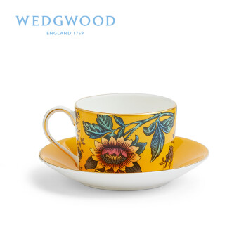 WEDGWOOD威基伍德 漫游美境杯碟套组-黄色绮想 单人骨瓷欧式下午茶咖啡具