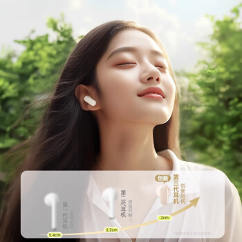 索爱（soaiy）SL6真无线蓝牙耳机运动商务游戏长续航半入耳式蓝牙5.3适用于苹果安卓通用蓝牙耳机 油彩白