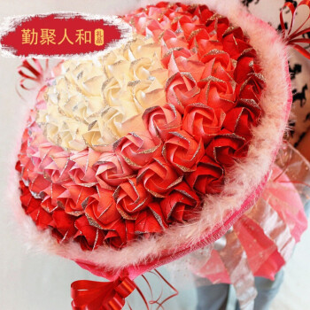 川崎玫瑰 99朵川崎玫瑰折纸花束生日礼物表白折纸套装