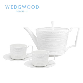 WEDGWOOD威基伍德 意大利浮雕 1壶2杯2碟双人套装 欧式下午茶咖啡具