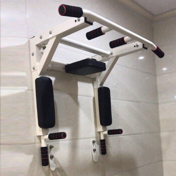功能锻炼双杠家庭健身器材引体向上器家用吊杆 白色 白色二代方管单杠