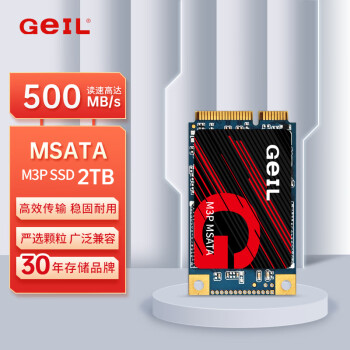 GEIL金邦 2TB SSD固态硬盘 mSATA 台式机笔记本 高速500MB/S M3P系列