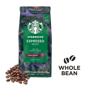 星巴克（Starbucks）深度烘焙咖啡豆乌拉圭进口浓缩烘焙黑咖啡200g可做11杯