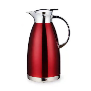 我叮不锈钢保温壶咖啡壶简约焖茶壶真空罗马壶保温暖瓶2.3L 红色*1