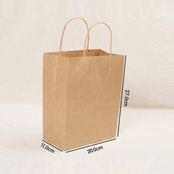 畅宝森 烘焙面包打包袋 外卖纸袋牛皮纸手提袋20*11*27cm 100个/件 RC1