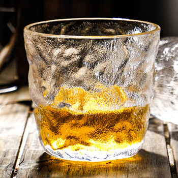 致仕冰川纹威士忌酒杯家用啤酒杯子酒吧高档欧式水晶玻璃洋酒杯6只装500ml