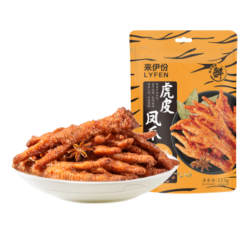 来伊份 虎皮凤爪五香味125g 独立小包装鸡爪卤味熟食休闲零食即食小吃