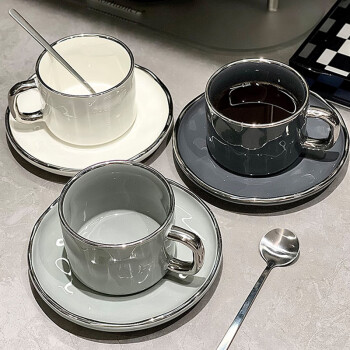 逸居客（YIJUKE）高级感咖啡杯子轻奢高档精致欧式下午茶杯子陶瓷女高颜值杯碟套装