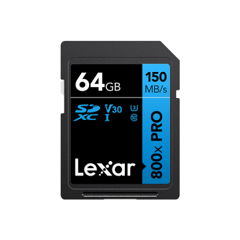 雷克沙（Lexar）64GB SD存储卡 读150MB/s U3 V30 入门相机内存卡 高速性能 随心畅拍（800x PRO）