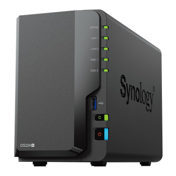 群晖（Synology）DS224+ 四核心  2盘位 NAS 网络存储服务器 团队办公 私有云 文件共享备份