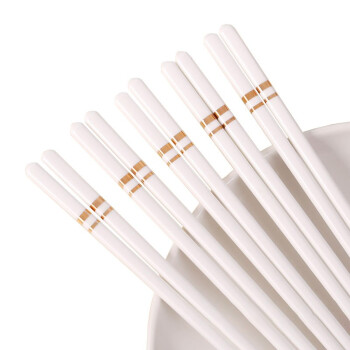 Homeglen 陶瓷筷子防滑易清洗个性轻奢 金子母线10双