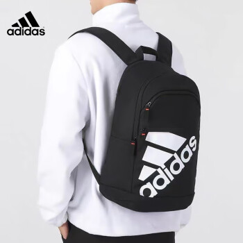 阿迪达斯 （adidas）双肩包背包男女学生书包大容量旅行包休闲运动包简约电脑包 黑色