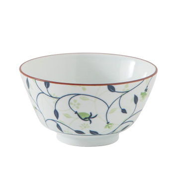 贺川屋陶瓷碗日式釉下彩6英寸面碗家用饭碗套装 2只装 唐草系列